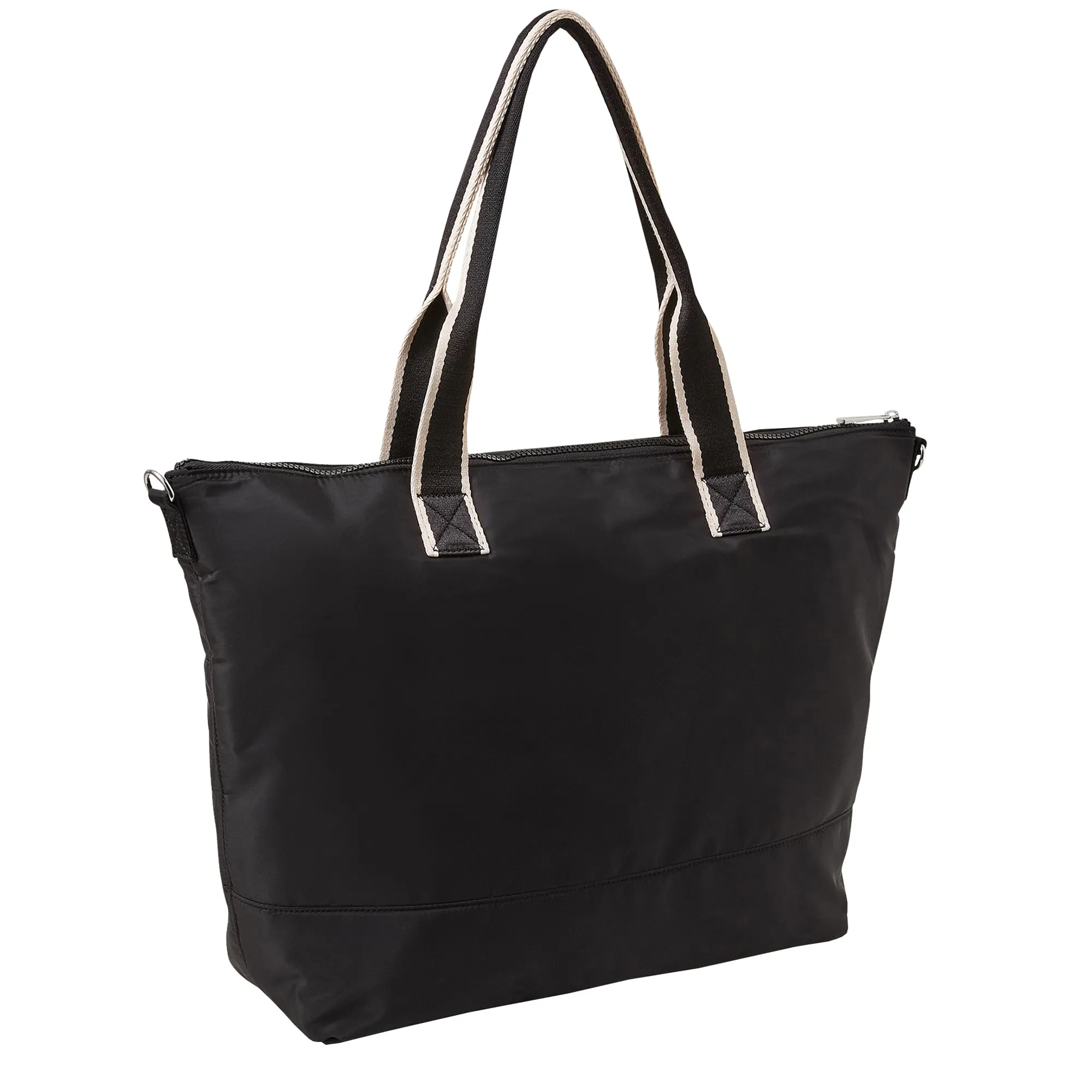 Accessorize London Women's Black Webbing Tote Bag In Recycled Nylon