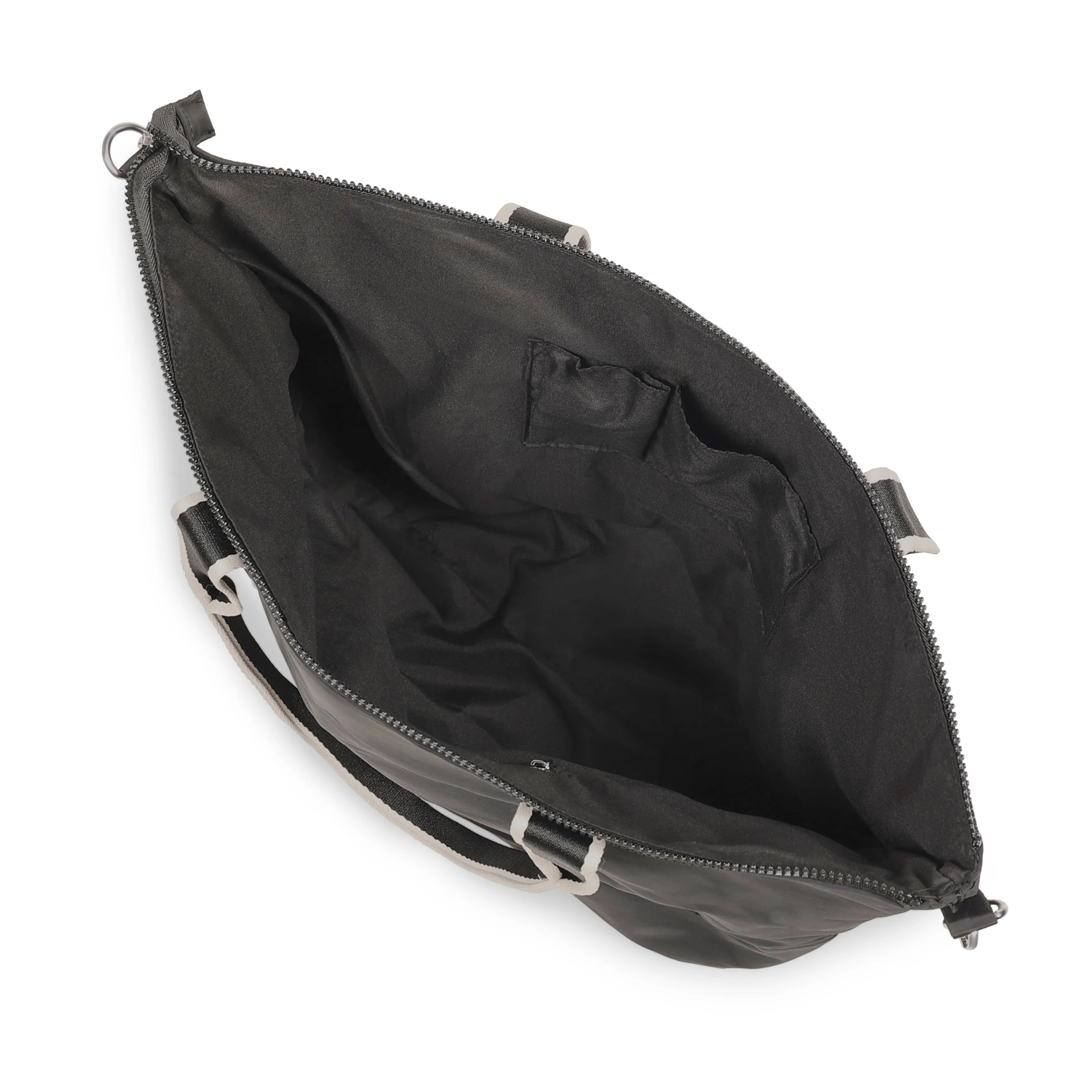 Accessorize London Women's Black Webbing Tote Bag In Recycled Nylon