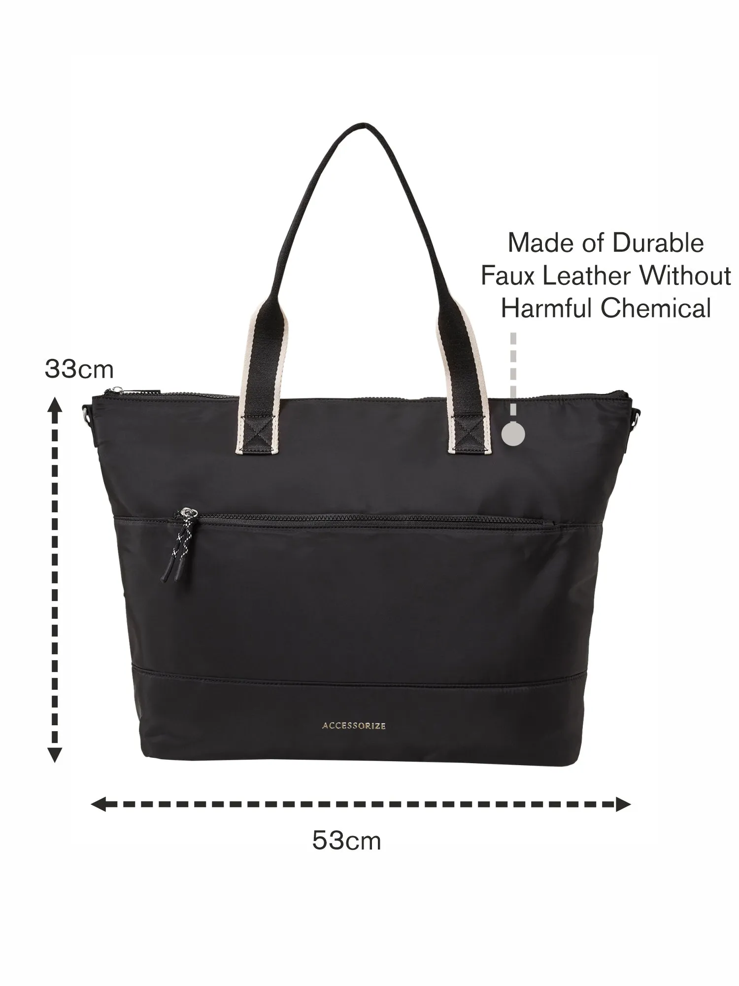 Accessorize London Women's Black Webbing Tote Bag In Recycled Nylon