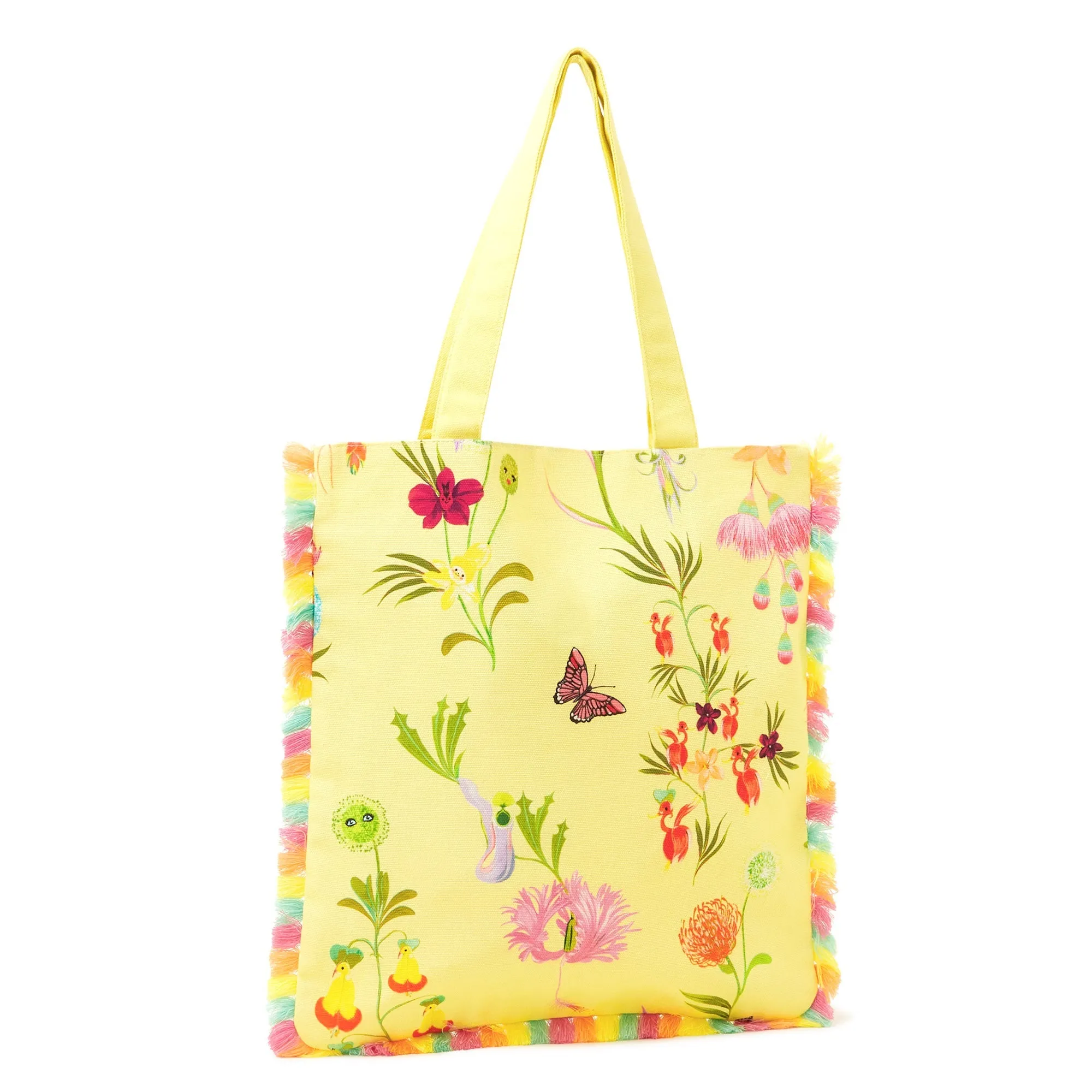Accessorize London Yellow Floral Print Shopper Bag