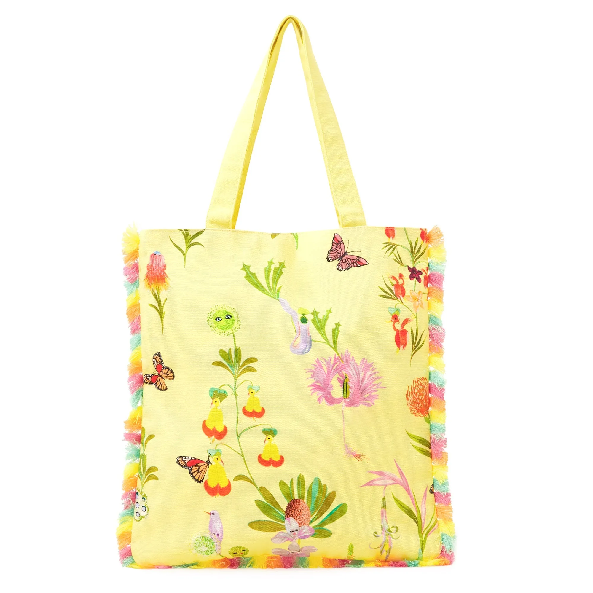 Accessorize London Yellow Floral Print Shopper Bag