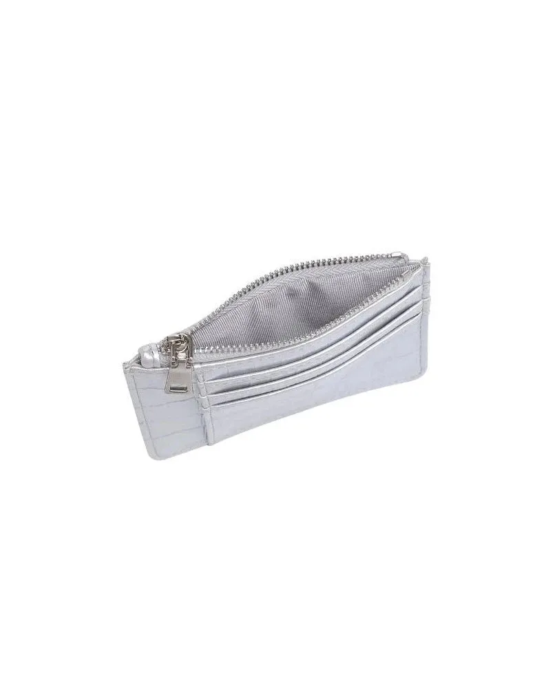 Afina Metallic Croc Card Holder
