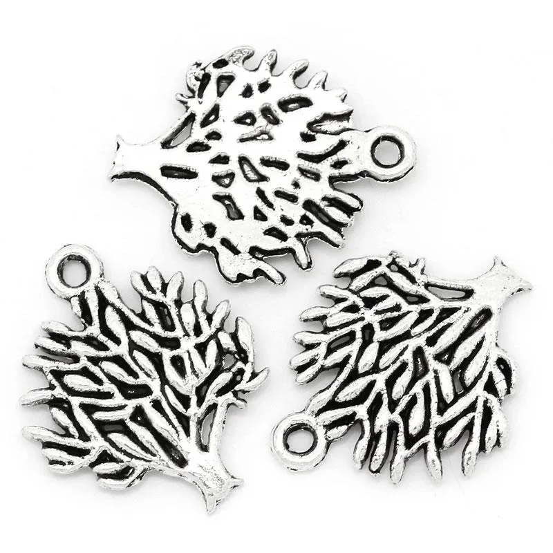 AVBeads Nature Tree Charms Silver 20mm x 16mm Metal Charms 10pcs