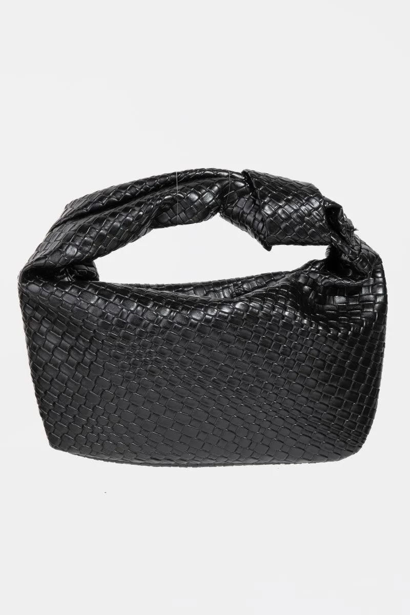 Blue Zone Planet |  Fame Weave Pattern Knotted Handle Handbag
