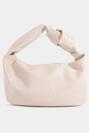 Blue Zone Planet |  Fame Weave Pattern Knotted Handle Handbag