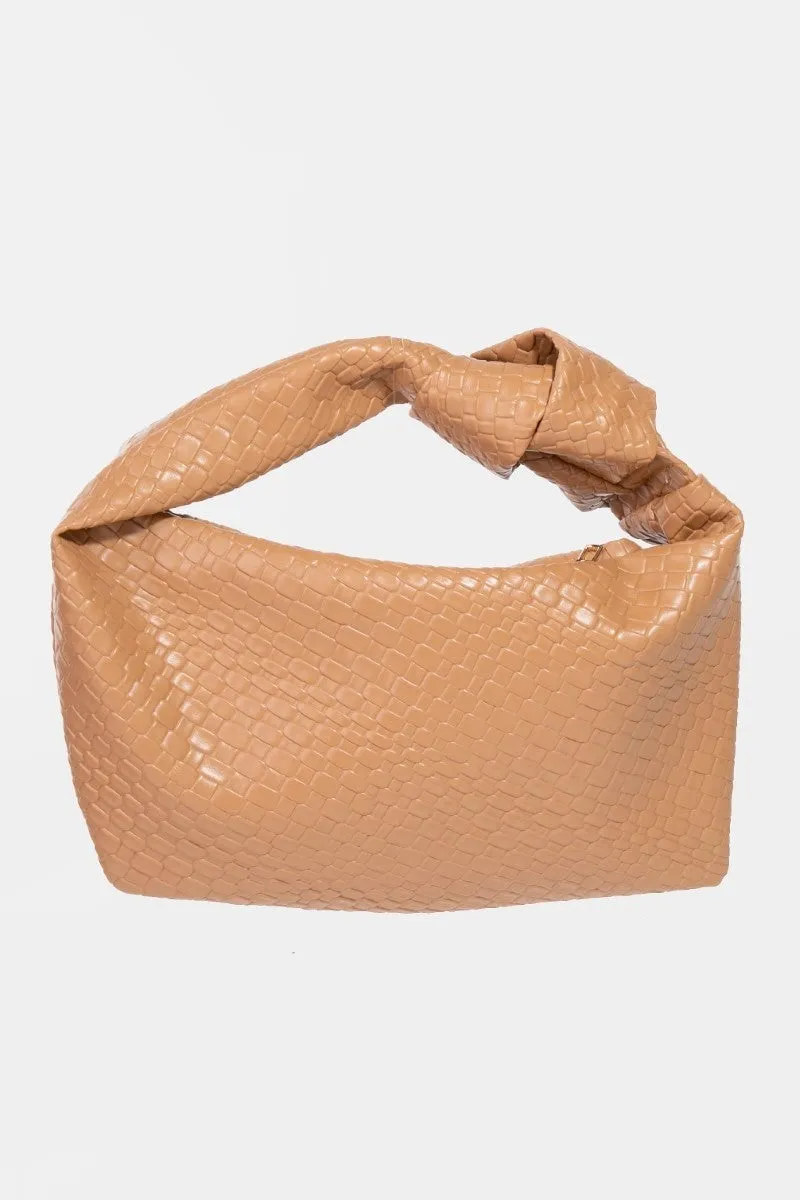 Blue Zone Planet |  Fame Weave Pattern Knotted Handle Handbag