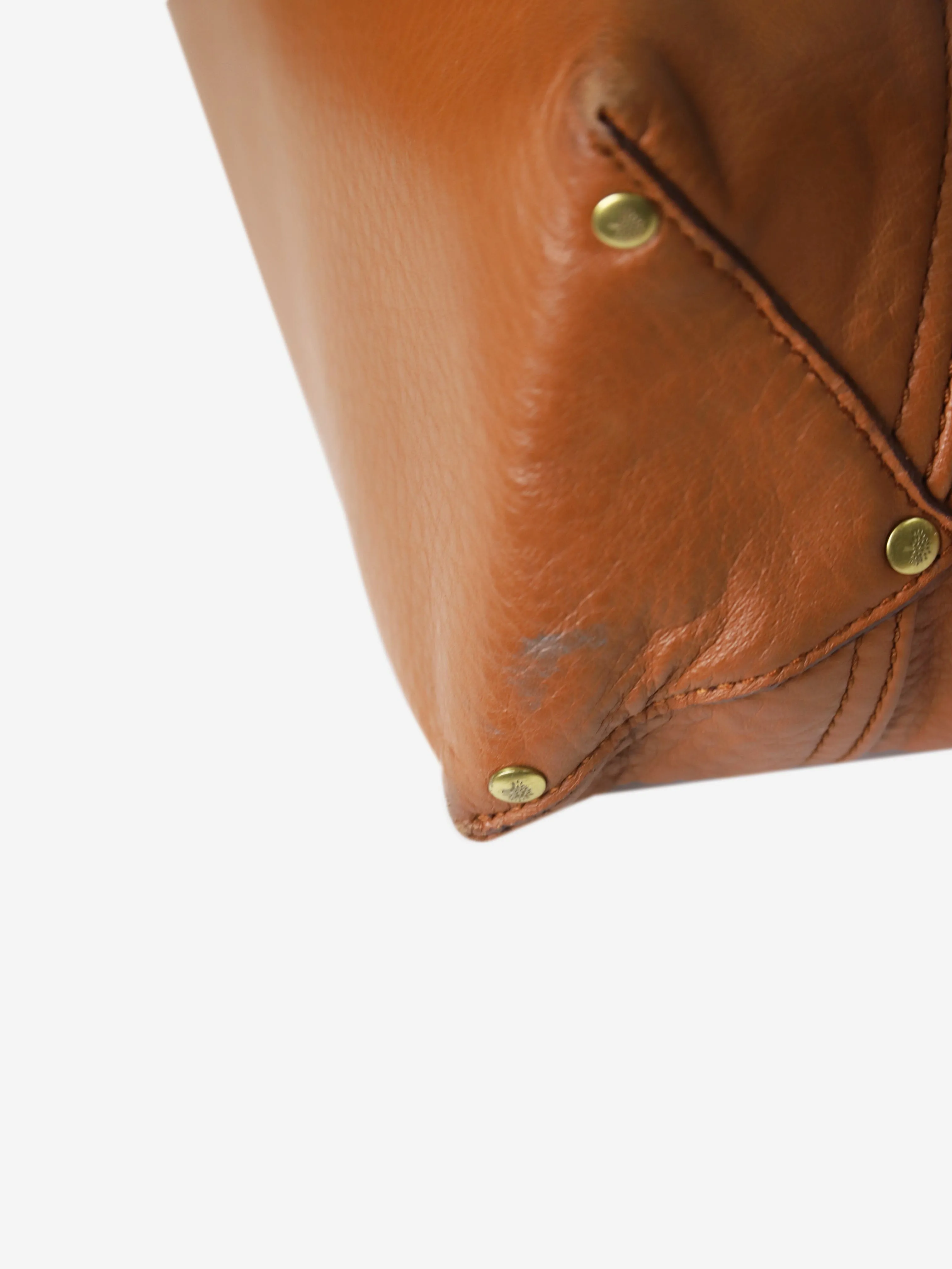 Brown tote bag with braided handle