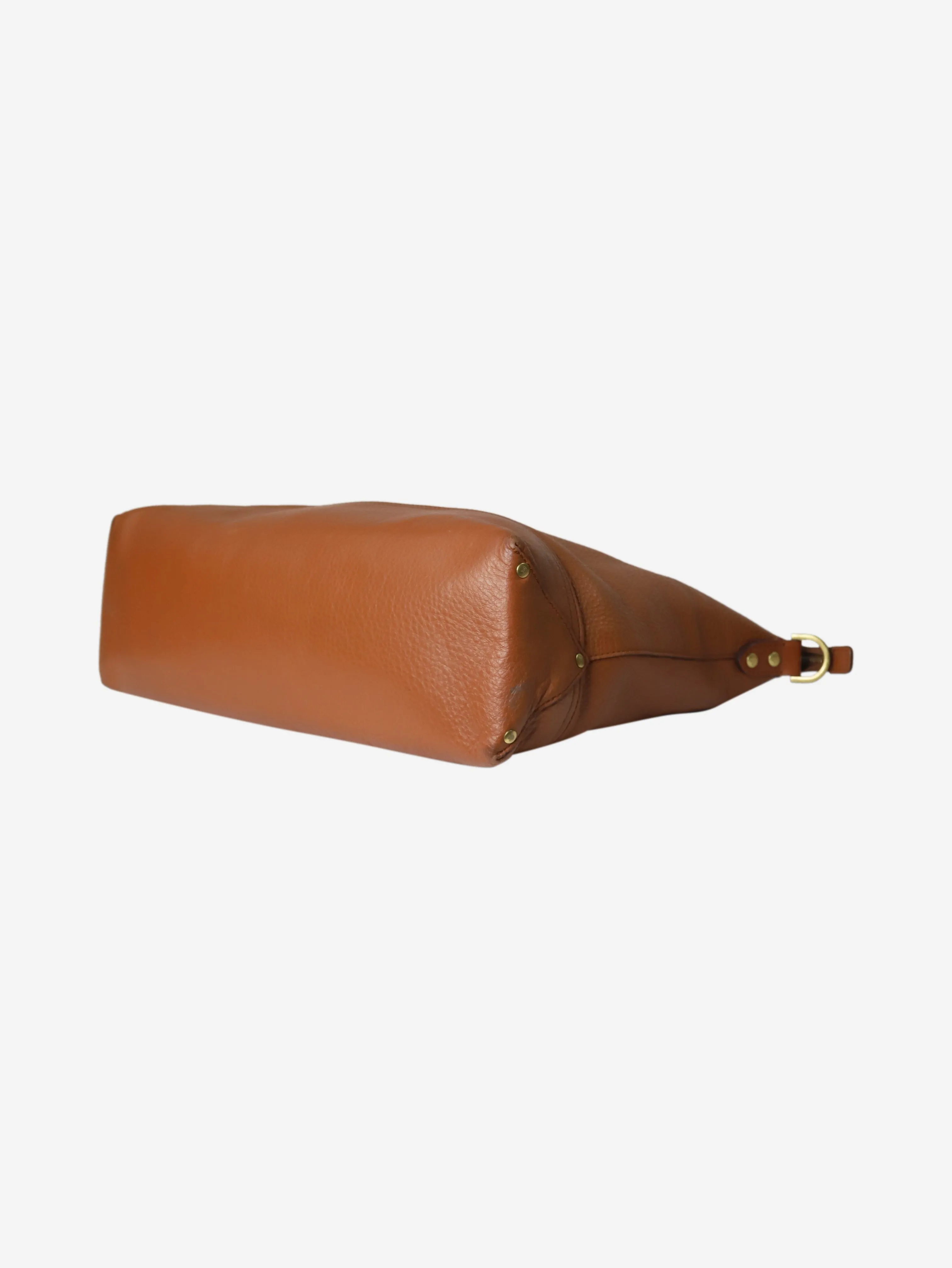 Brown tote bag with braided handle