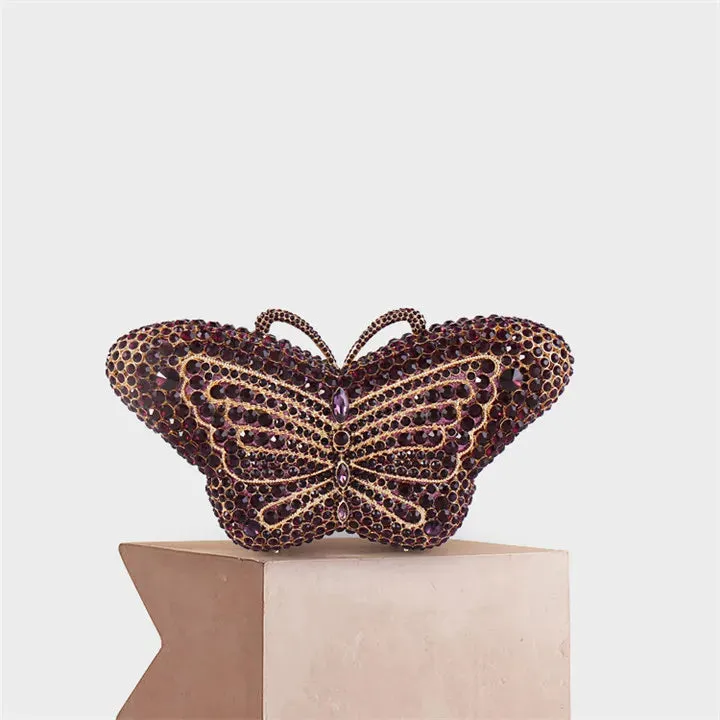 Butterfly Crystal Bag Clutch Purse