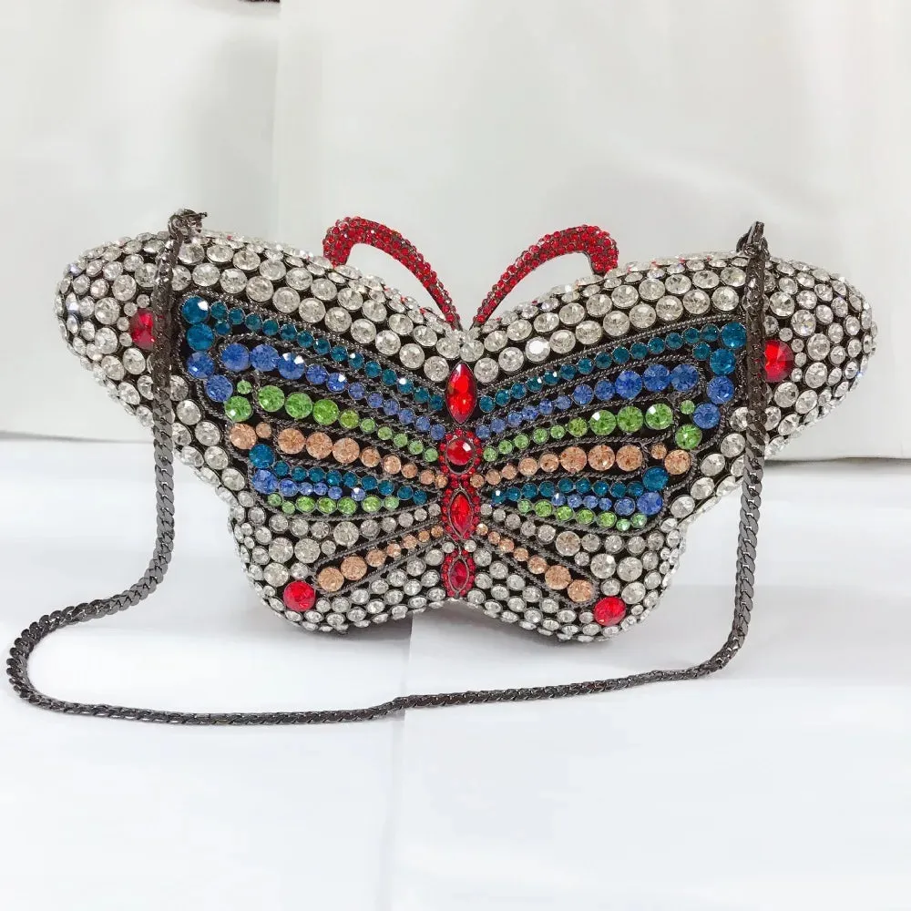 Butterfly Crystal Bag Clutch Purse