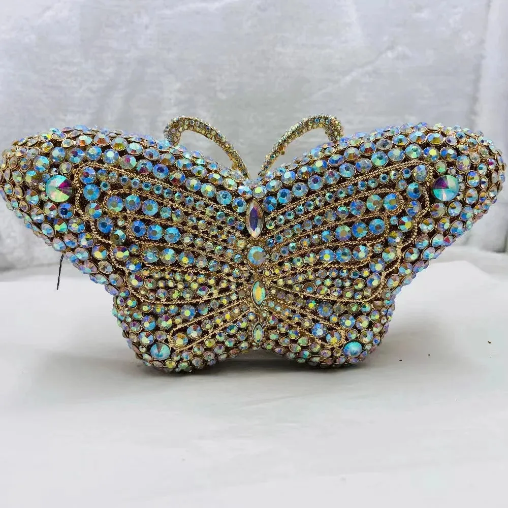 Butterfly Crystal Bag Clutch Purse