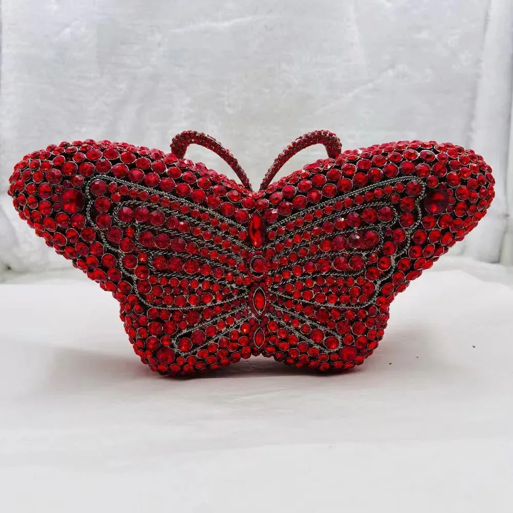 Butterfly Crystal Bag Clutch Purse