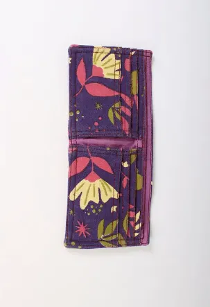 Cat & Flower Canvas Wallet - Assorted Colours