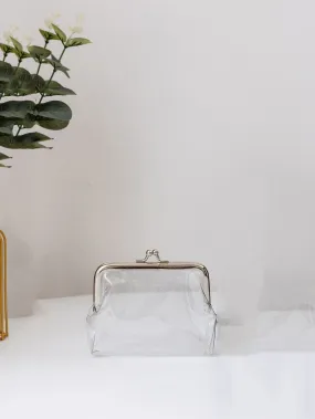 Clear Kiss Lock Coin Purse Change Pouch Card Holder Coin Holder