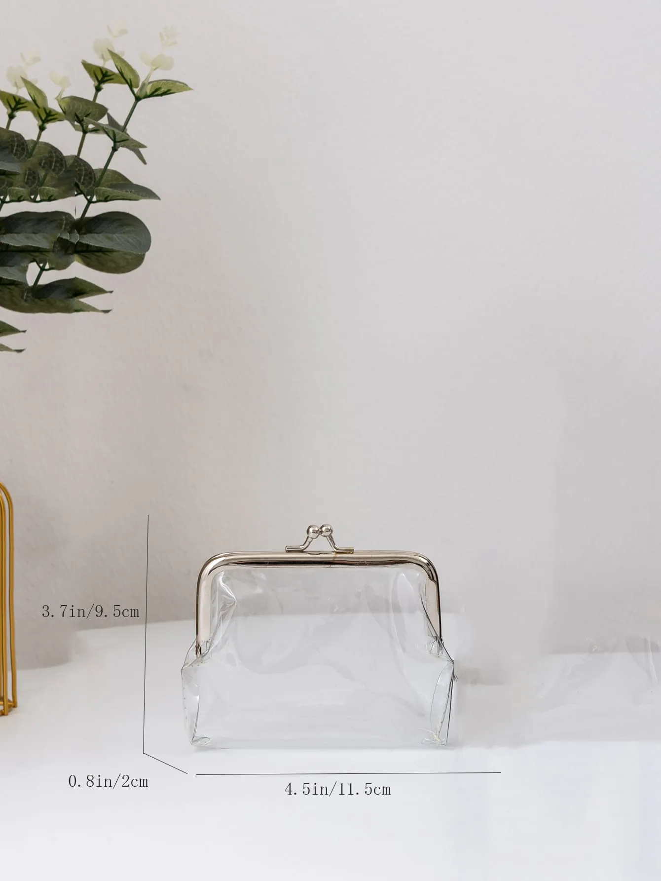 Clear Kiss Lock Coin Purse Change Pouch Card Holder Coin Holder