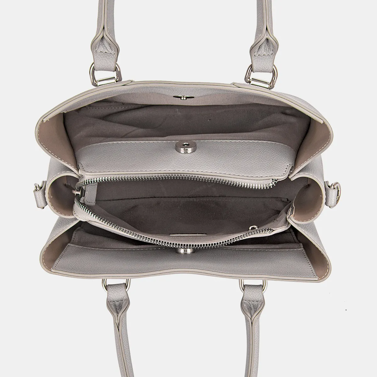 David Jones PU Leather Strip Handbag