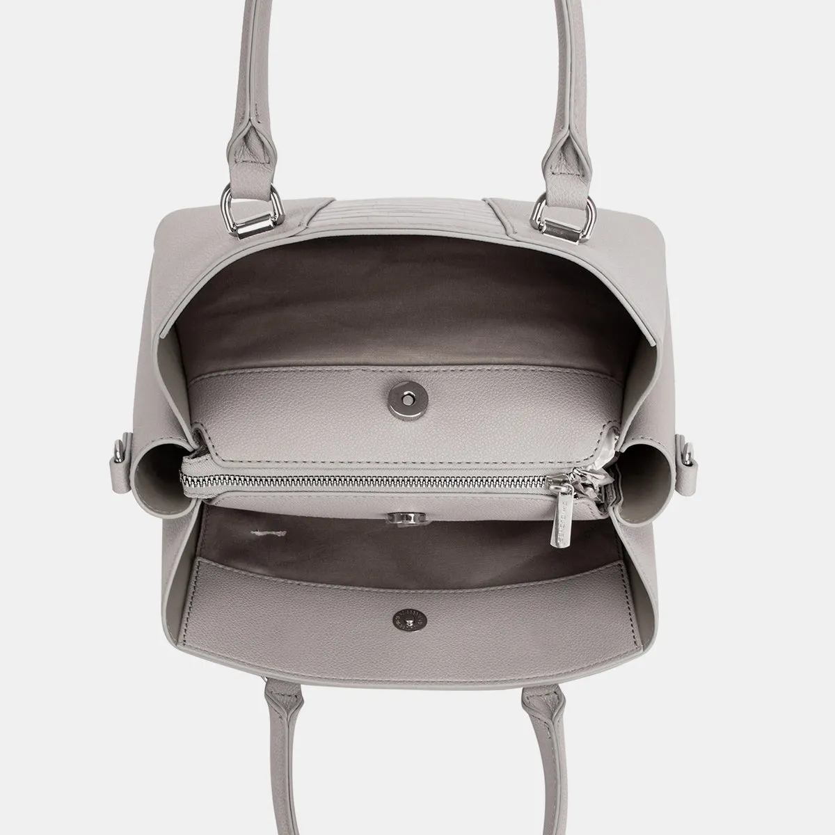 David Jones PU Leather Strip Handbag