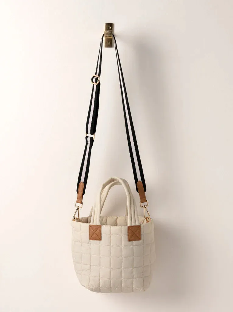 Ezra Quilted Mini Tote Crossbody Bag