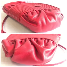 FENDI 80's vintage red patent enamel and nappa leather oval round shape shoulder purse