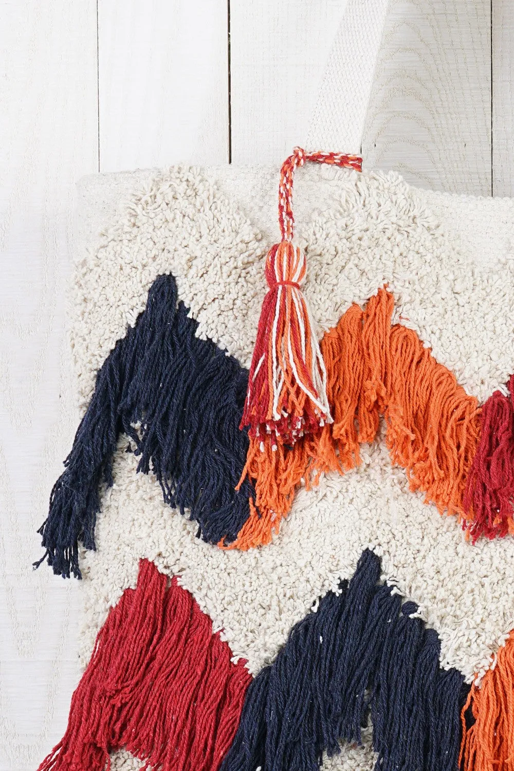 Fringe Zig Zag Tote Bag