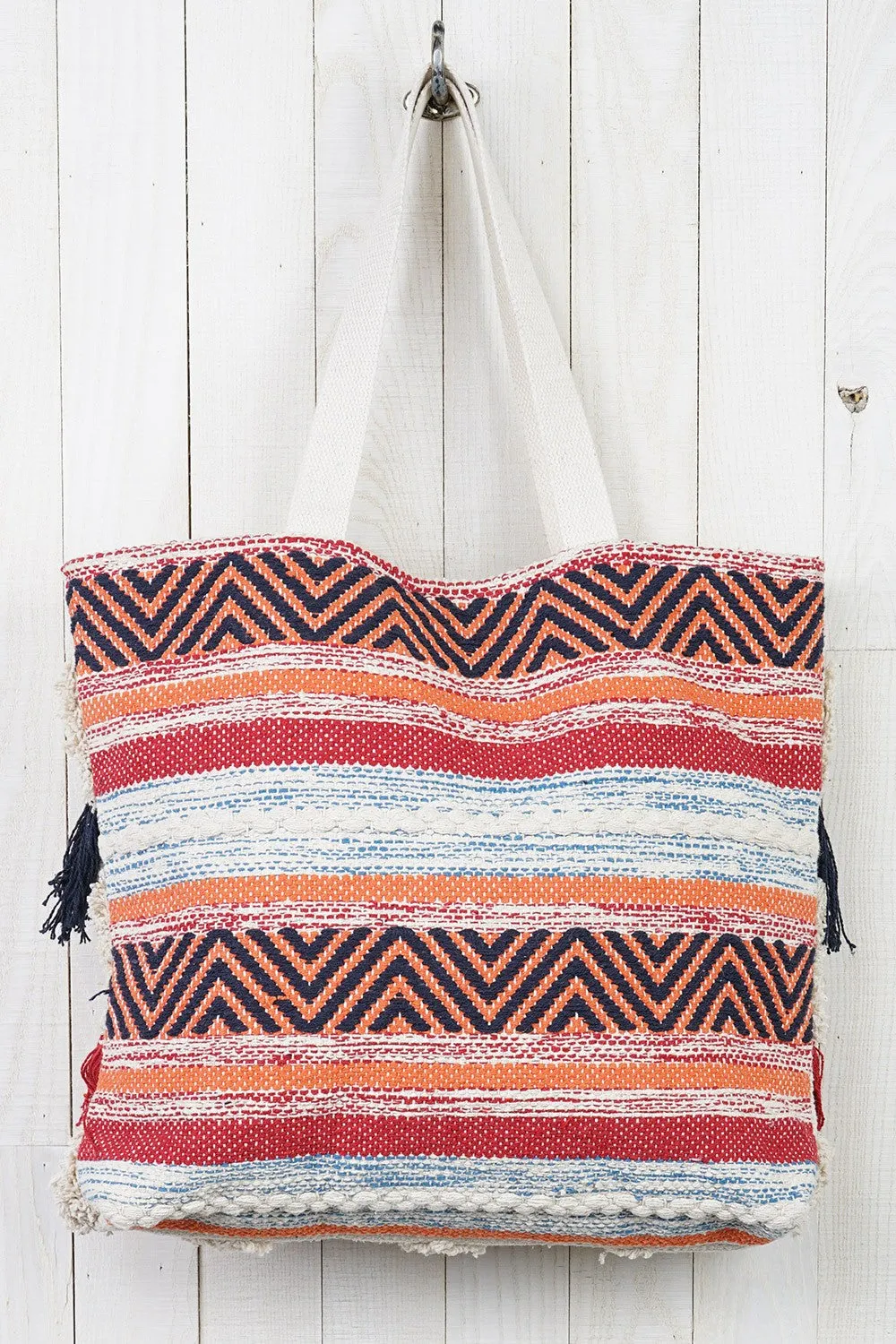 Fringe Zig Zag Tote Bag
