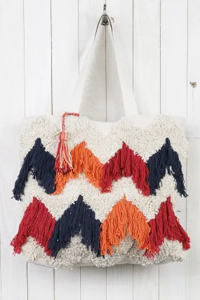 Fringe Zig Zag Tote Bag