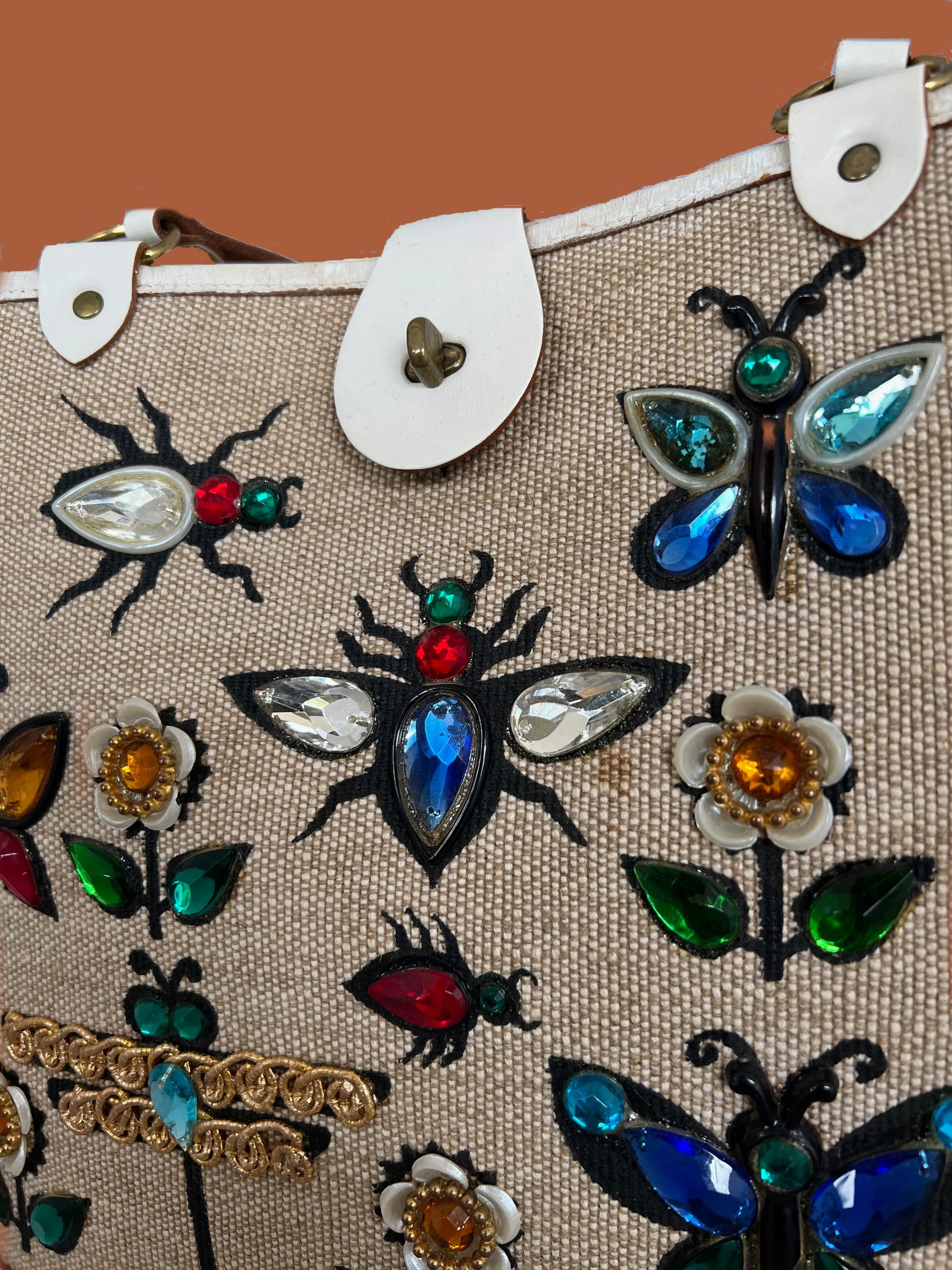 GLITTER BUGS Enid Collins 1960s Jeweled Handbag