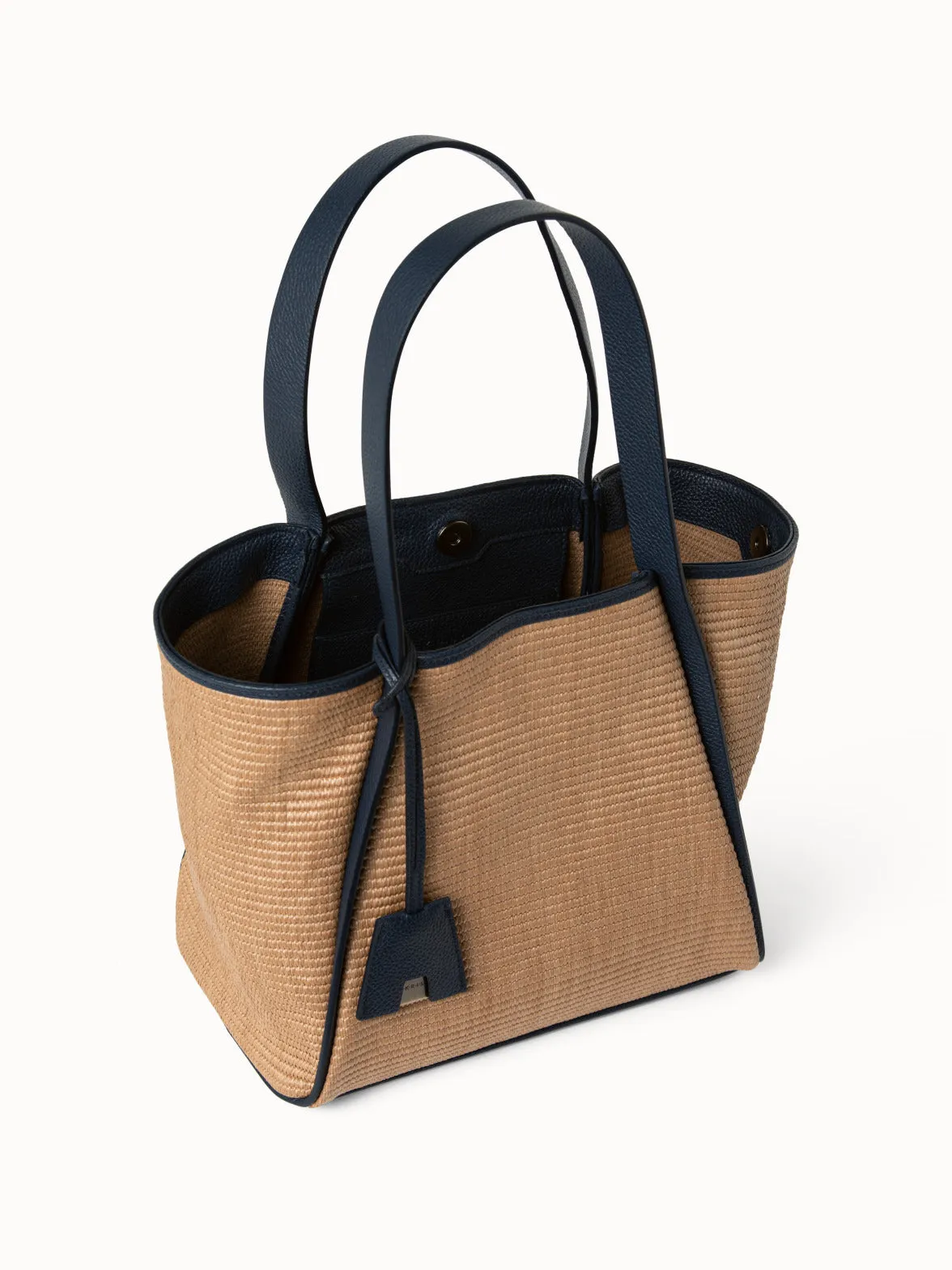 Kleine Alex-Handtasche aus Raffia-Bast-Gewebe