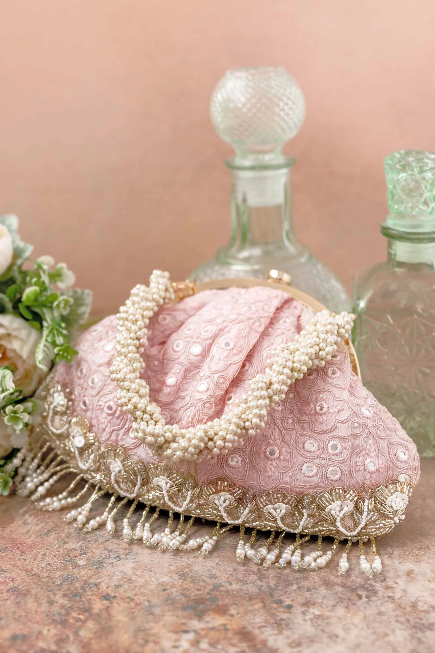 Monroe Vintage Purse - Baby pink