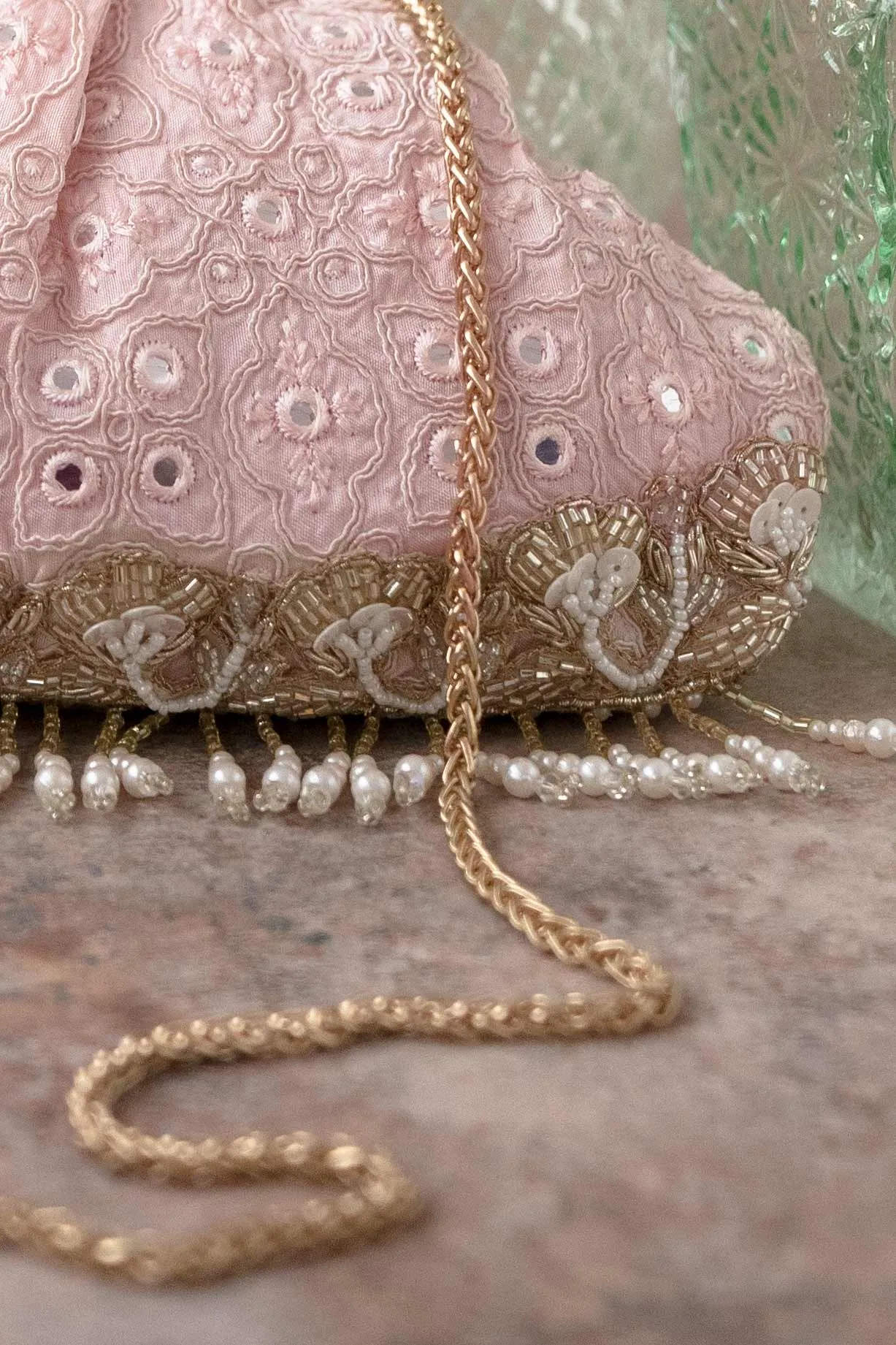 Monroe Vintage Purse - Baby pink