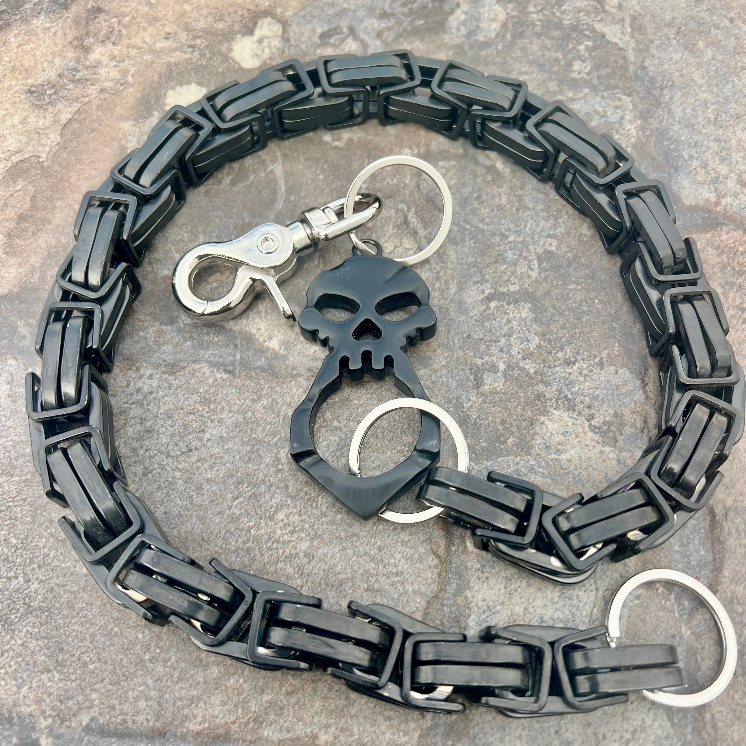 One Finger Ring Black Wallet Chain - Black Daytona CVO - WC048CVO