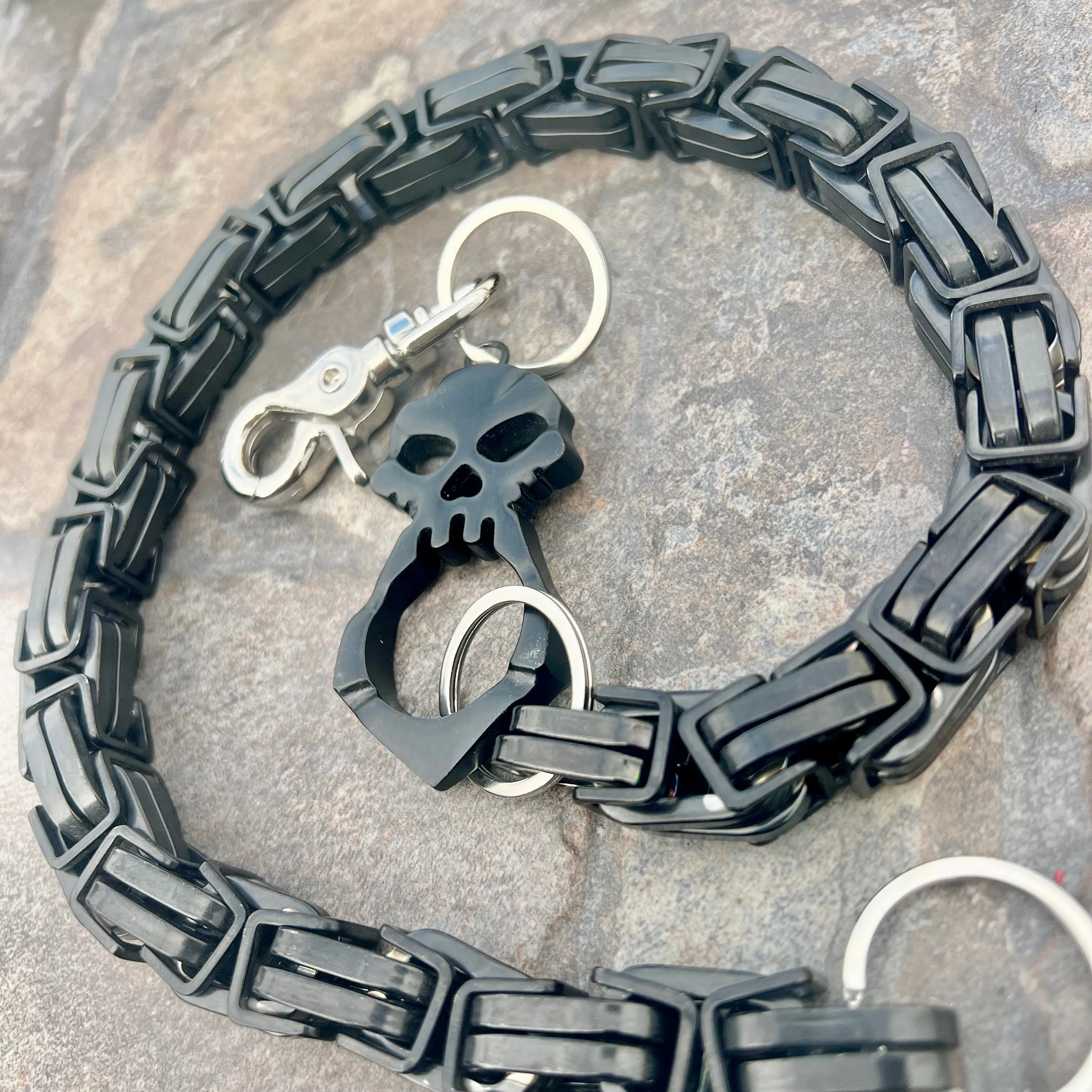 One Finger Ring Black Wallet Chain - Black Daytona CVO - WC048CVO