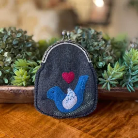 Paxe's Designs | Folk Art Bird Hand-crafted Wool Change Purse