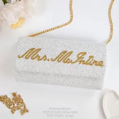 Personalized Hand Beaded Clutch (FOG)