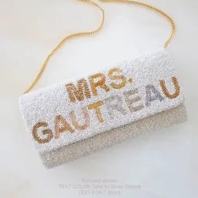Personalized Hand Beaded Clutch (FOG)