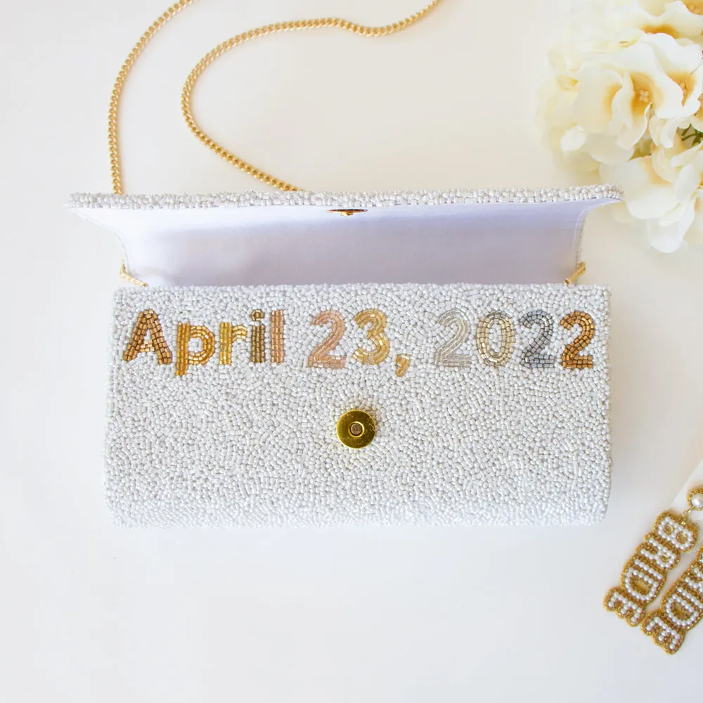 Personalized Hand Beaded Clutch (FOG)