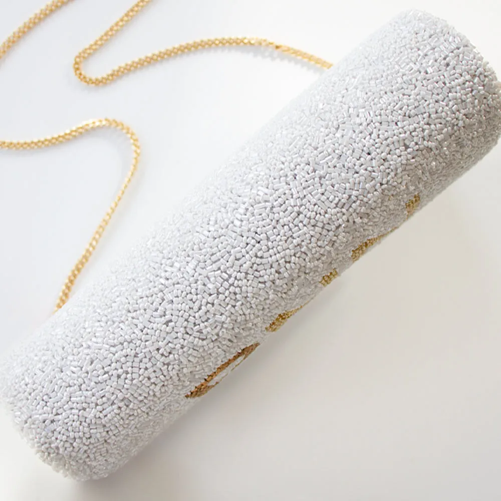 Personalized Hand Beaded Clutch (FOG)