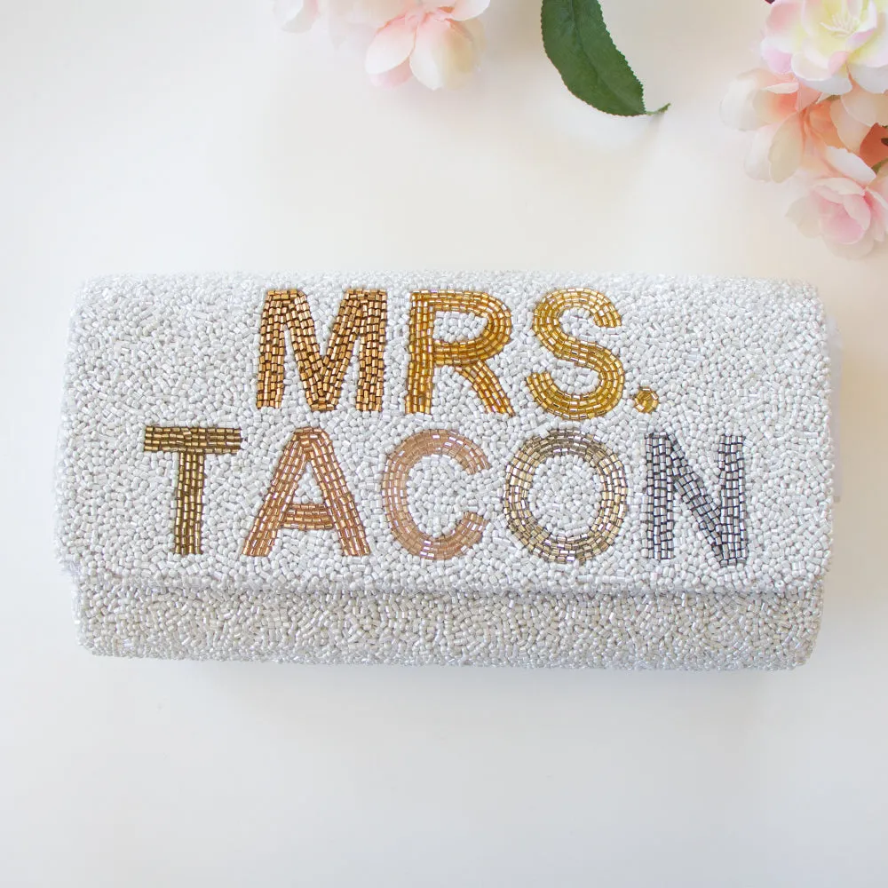 Personalized Hand Beaded Clutch (FOG)