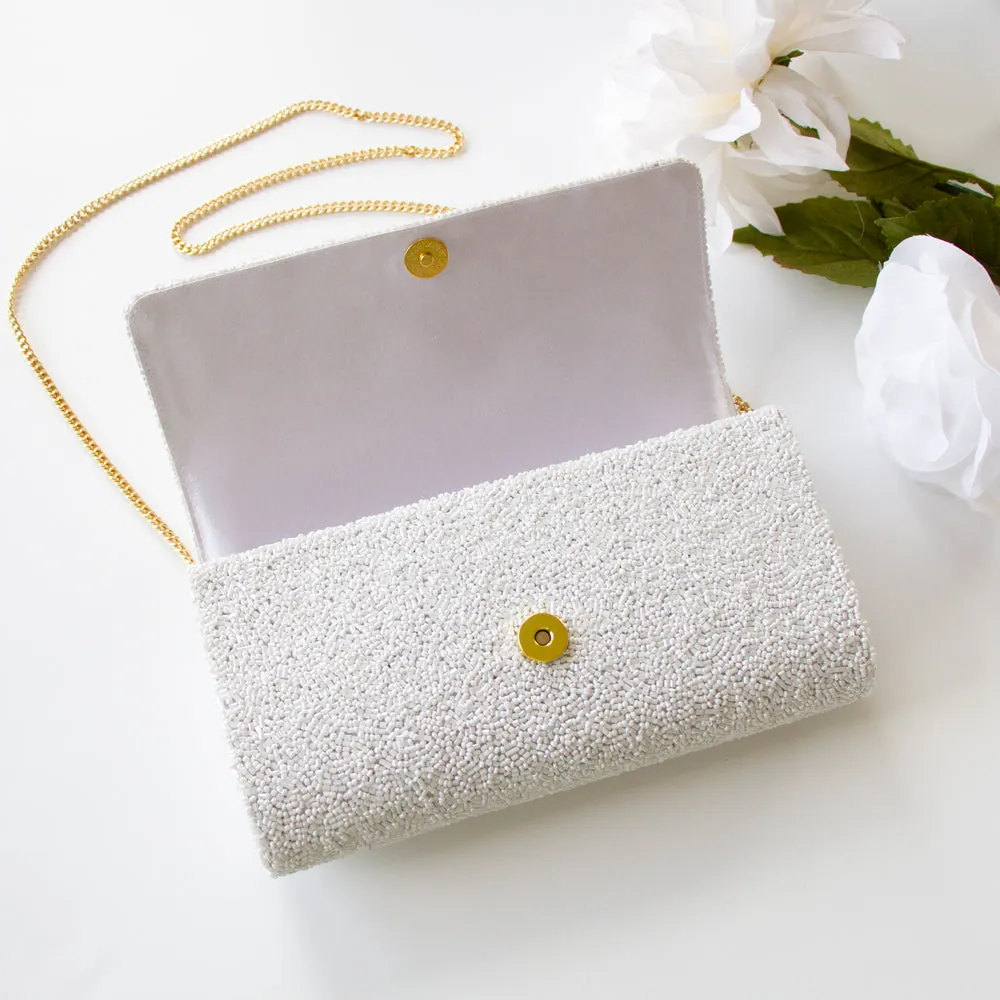 Personalized Hand Beaded Clutch (FOG)