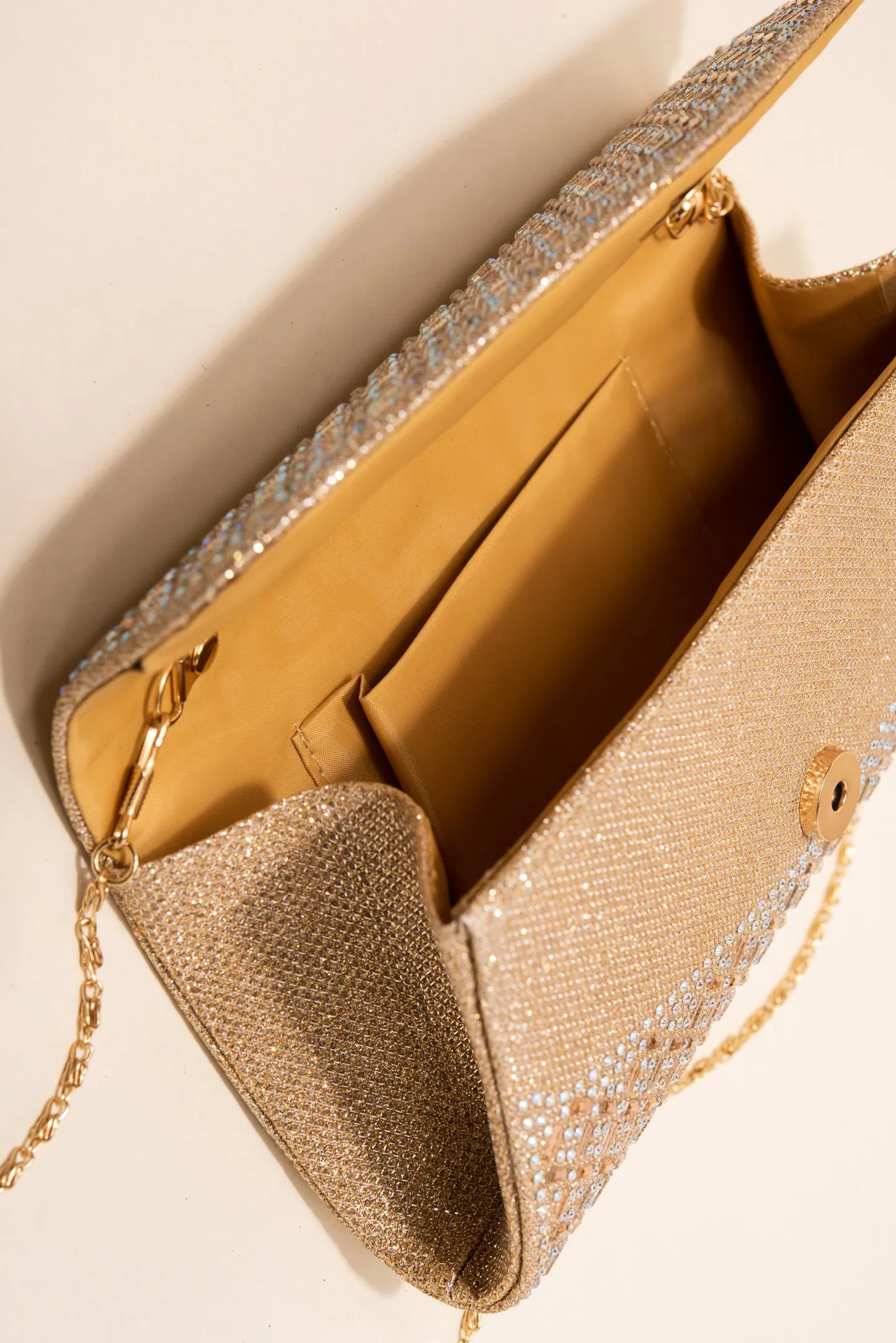 Rachel Diamond Grid Embellished Envelope Clutch
