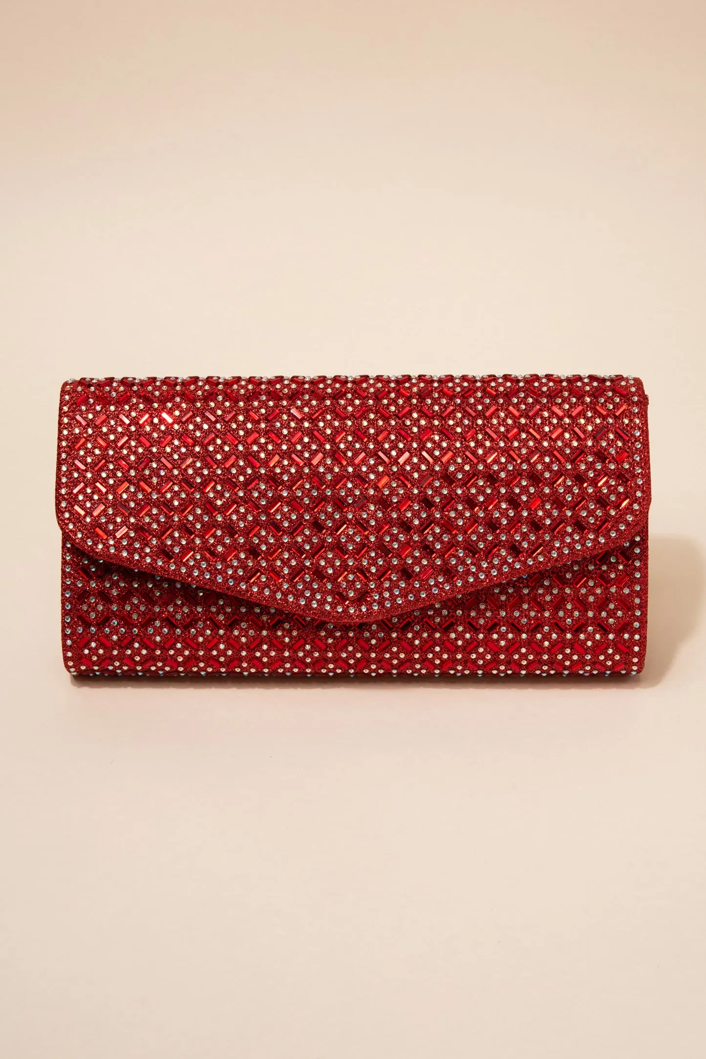 Rachel Diamond Grid Embellished Envelope Clutch