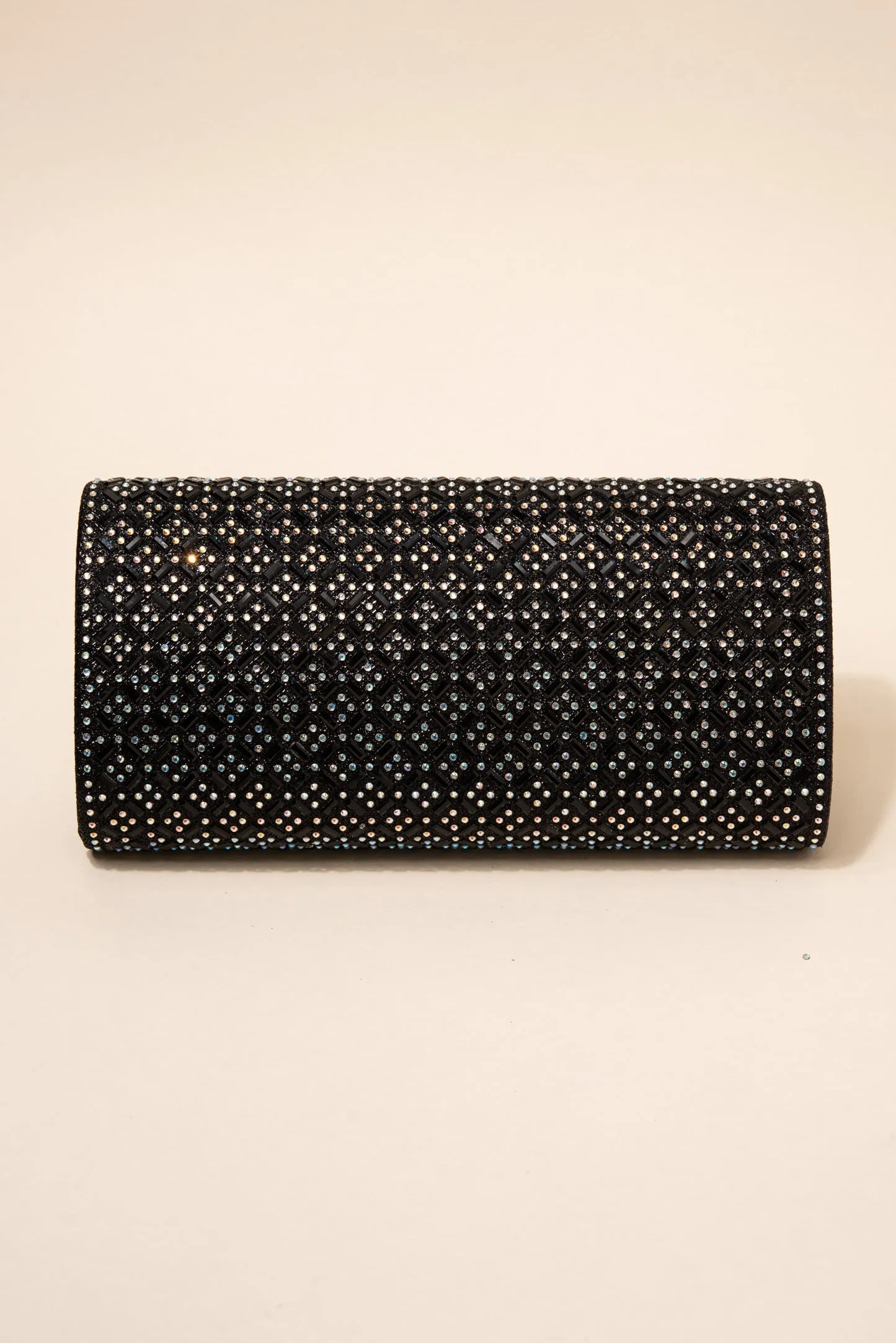 Rachel Diamond Grid Embellished Envelope Clutch