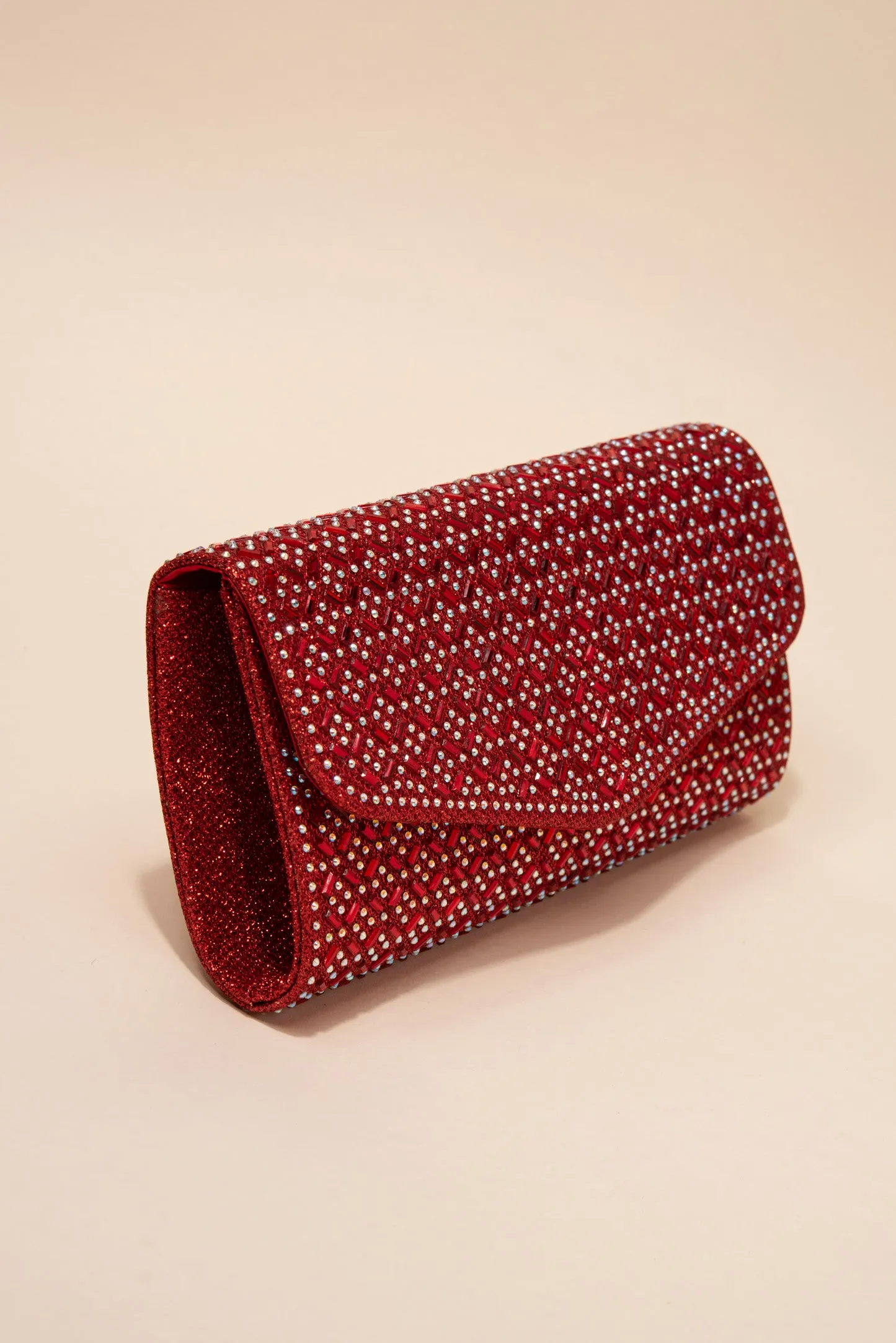 Rachel Diamond Grid Embellished Envelope Clutch