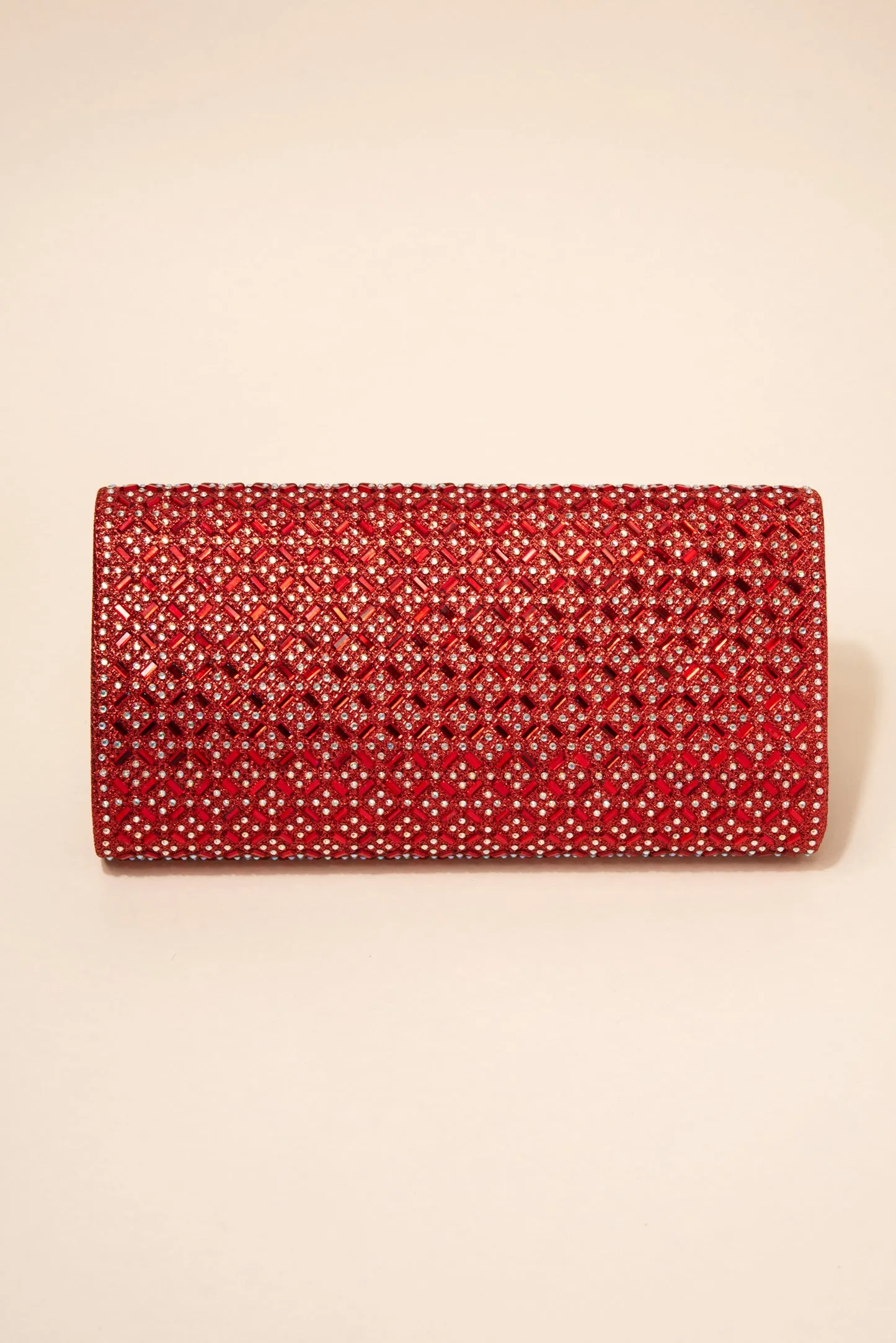 Rachel Diamond Grid Embellished Envelope Clutch