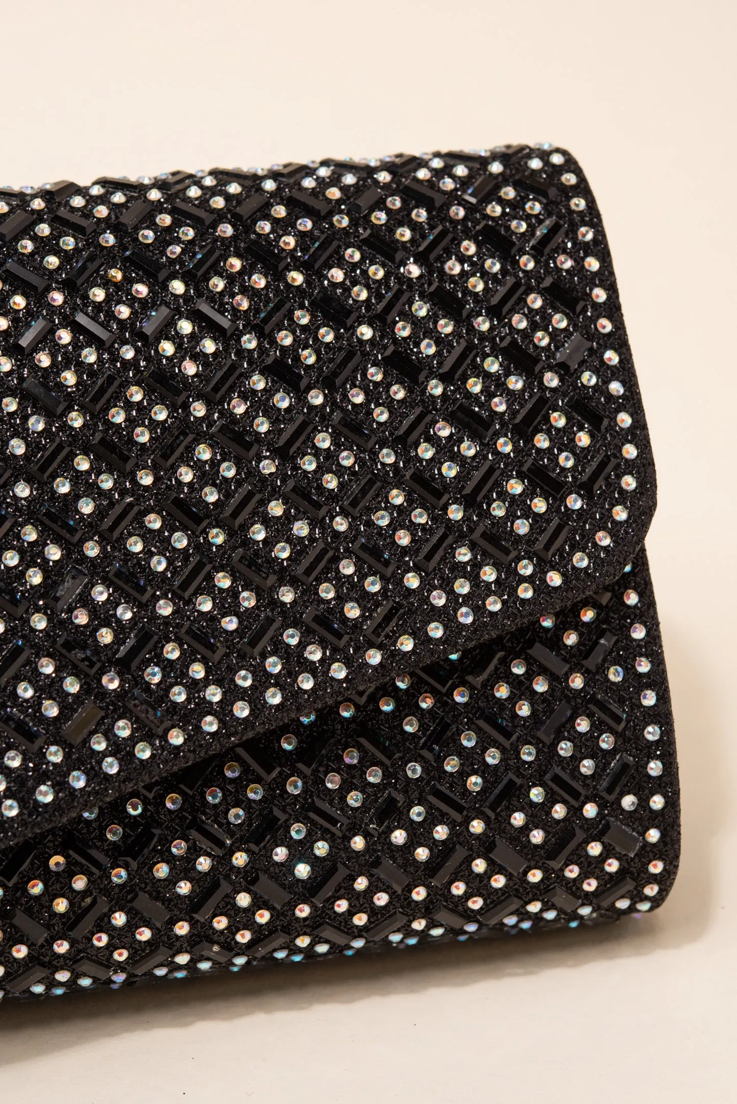 Rachel Diamond Grid Embellished Envelope Clutch