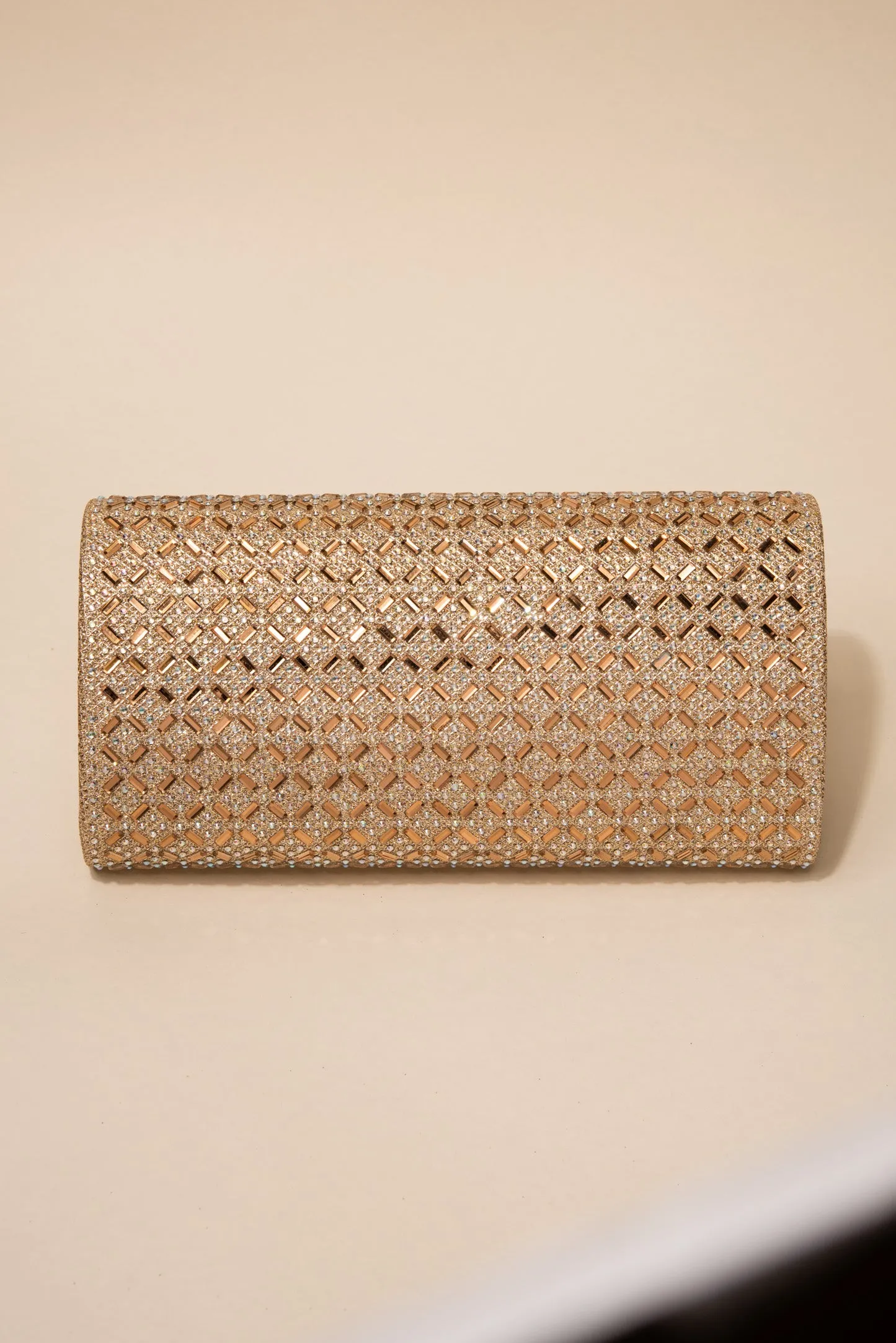Rachel Diamond Grid Embellished Envelope Clutch