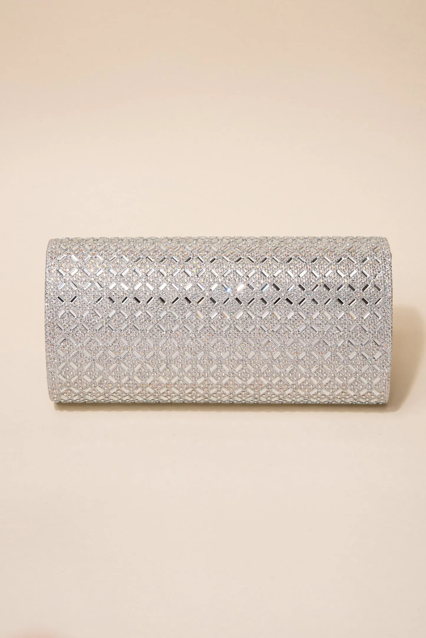 Rachel Diamond Grid Embellished Envelope Clutch
