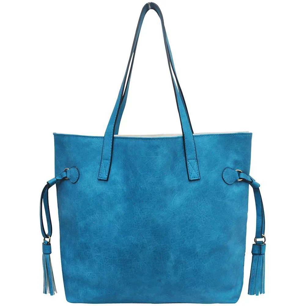 SALE! Turquoise NGIL Faux Leather Side Tassel Purse