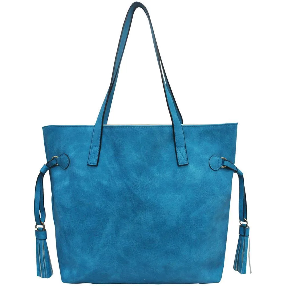 SALE! Turquoise NGIL Faux Leather Side Tassel Purse