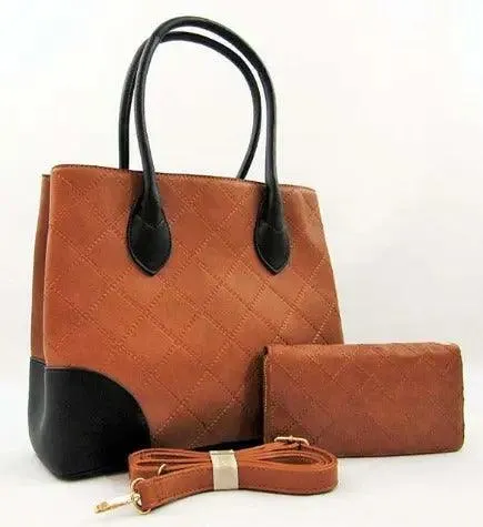 Shoulder Bag Quilted Wallet Set